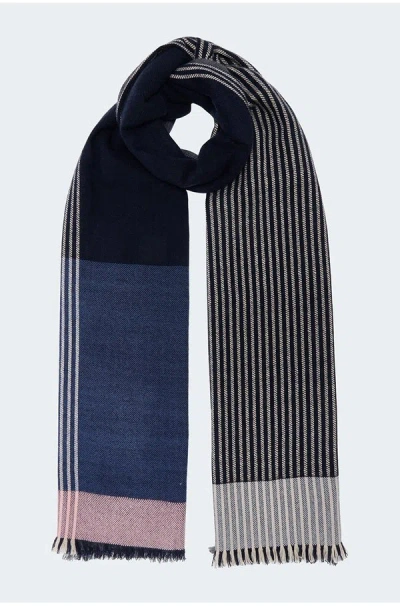 Douce Gloire Fedora Scarf In Navy Pink