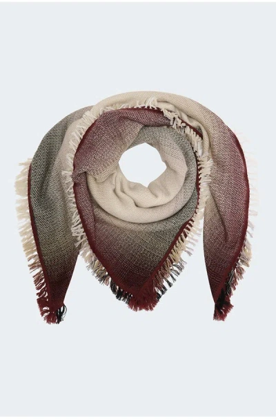 Douce Gloire Horizon Scarf In Ecru Bordeaux
