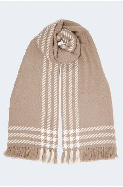 Douce Gloire Marthe Scarf In Beige In Burgundy