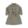 Doudou Check Wool-blend Coat In Green