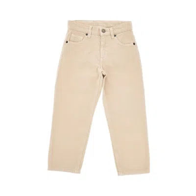 Doudou Denim Five-pocket Pants Kids In Beige