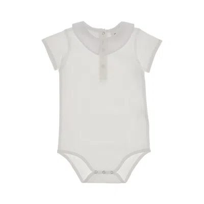 Doudou Jersey Bodysuit With Collar Kids In White