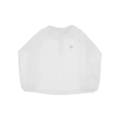Doudou Jersey T-shirt With Peter Pan Collar Kids In White