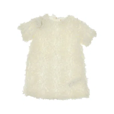 Doudou Tulle Mini Dress With Flowers Appliques Kids In White