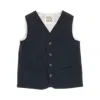 Doudou Viscose-blend Single-breasted Vest Kids In Blue
