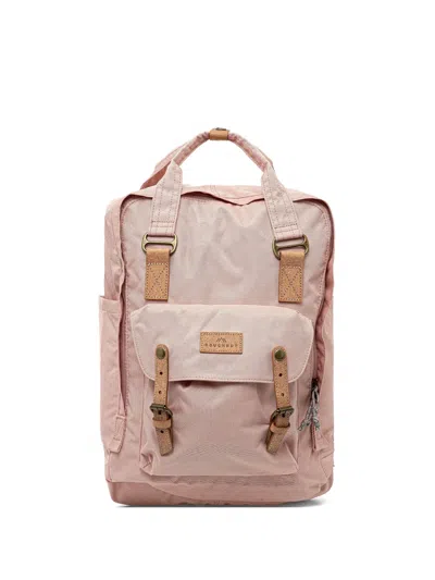Doughnut Large Macaroon Buckle-fastening Logo-patch Backpack In Pink