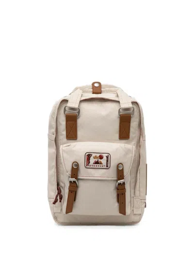 Doughnut Logo-patch Buckle-fastening Backpack In Neutral