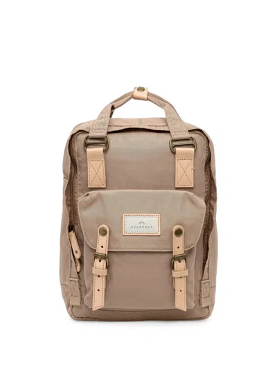 Doughnut Macaroon Buckle-fastening Logo-patch Backpack In Neutral