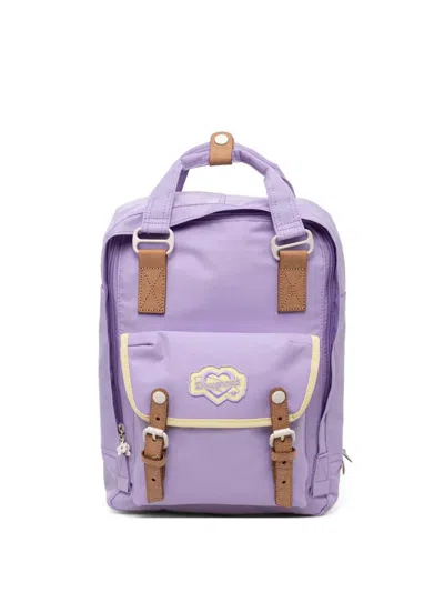 Doughnut Macaroon Kaleido Logo-patch Buckle-fastening Backpack In Red