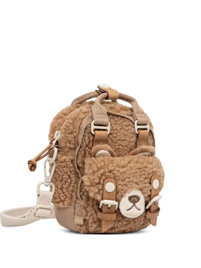 Doughnut Macaroon Tiny Bear-motif Mini Crossbody Bag In Brown