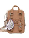 MACAROON TINY BUCKET BUCKLE-DETAIL LOGO-PRINT MINI MESSENGER BAG