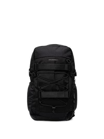 Doughnut Small Roaming Ripstop-texture Buckle-strap Backpack In Black
