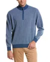 Douglas Anthony Birdseye Wool 1/4-zip Sweater In Blue