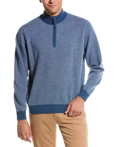DOUGLAS ANTHONY BIRDSEYE WOOL 1/4-ZIP SWEATER