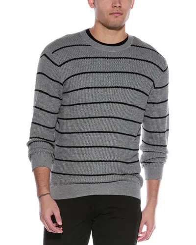 DOUGLAS ANTHONY TEXTURED STRIPE CASHMERE-BLEND CREWNECK SWEATER