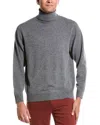 Douglas Anthony Turtleneck Wool Sweater In Grey
