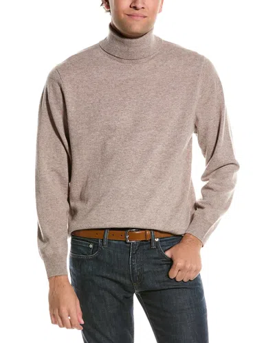Douglas Anthony Turtleneck Wool Sweater In Tan