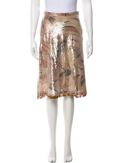 Pre-owned Douglas Hannant Printed Knee-length Skirt In Neutral