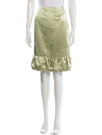 Pre-owned Douglas Hannant Ruffle Embellishment Midi Length Skirt In Green