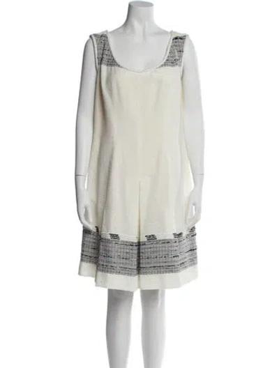 Pre-owned Douglas Hannant Scoop Neck Knee-length Dress In Multi
