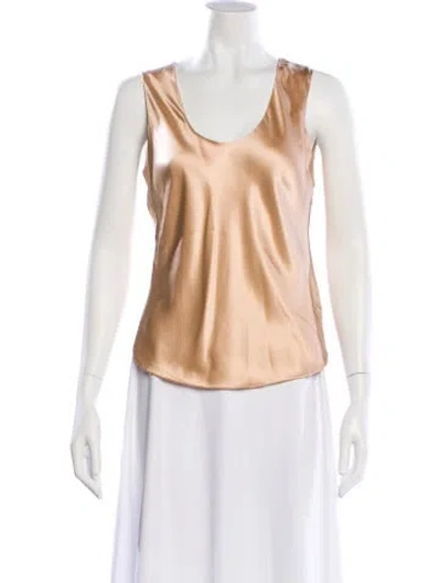 Pre-owned Douglas Hannant Scoop Neck Sleeveless Top In Neutral