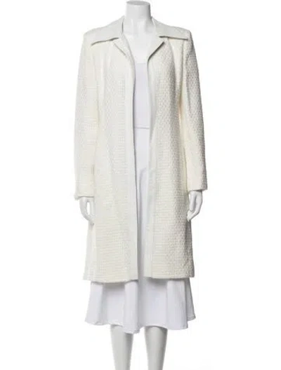 Pre-owned Douglas Hannant Tweed Pattern Coat In White