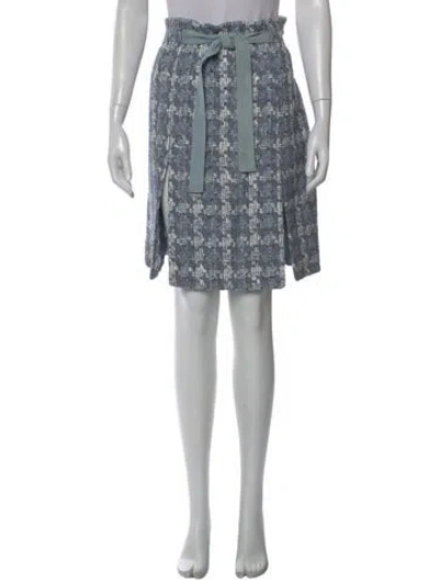 Pre-owned Douglas Hannant Tweed Pattern Mini Skirt In Blue