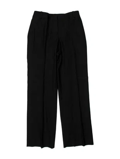 Pre-owned Douglas Hannant Wool Wide Leg Pants In Black