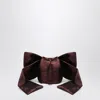 Douuod Adda Bag With Brown Bow In Burgundy