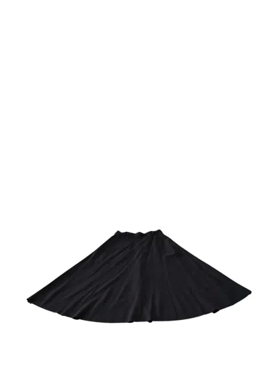 Douuod A-line Flared Skirt In Black