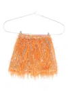 Douuod All-over Fringed Skirt In Orange