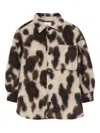 Douuod Animal-print Button-up Jacket In Brown