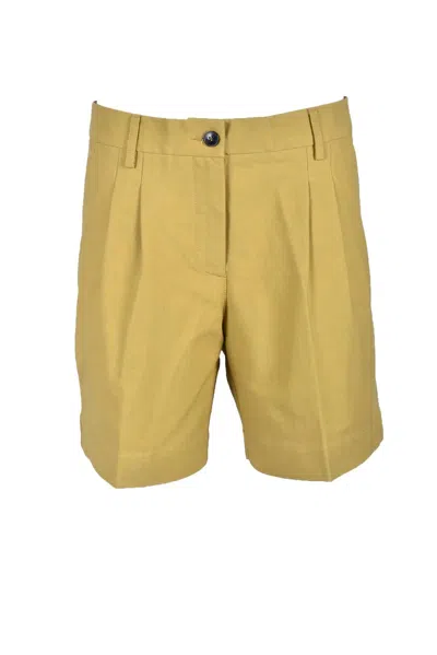 Douuod Beige Cotton Cupro Women Shorts In Brown