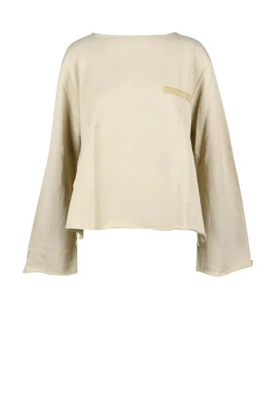 Douuod Beige Crewneck Cotton Sweater In Neutral