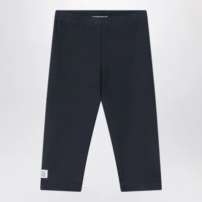 DOUUOD BLACK SHINY NYLON-BLEND LEGGINGS
