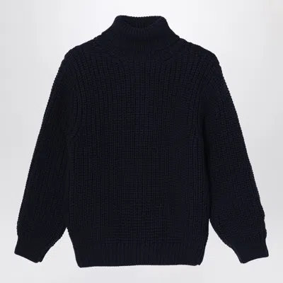 DOUUOD DOUUOD BLUE WOOL TURTLENECK SWEATER