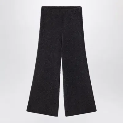 Douuod Bouclé Knit Trousers In Brown