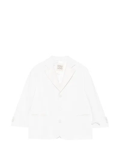 Douuod Kids' Bow-detail Blazer In White