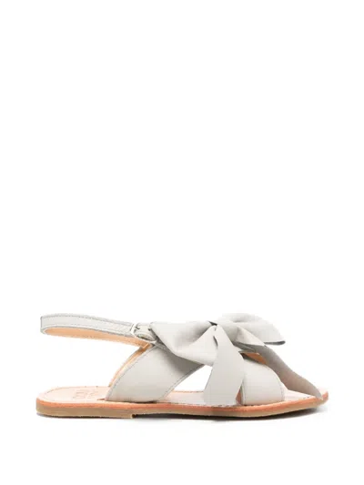 Douuod Kids' Bow-detail Slingback Sandals In Gray