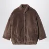 Douuod Brown Teddy-effect Mini Jacket In Brown