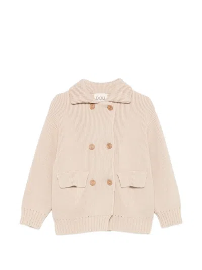 Douuod Kids' Button Front-pocket Cardigan In Neutral