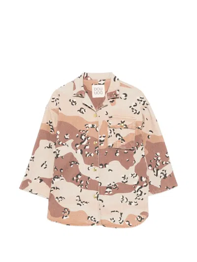 Douuod Kids' Button-up Pocket Camouflage Jacket In Multi