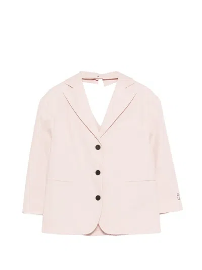 Douuod Kids' Buttoned Bow Jacket In Pink