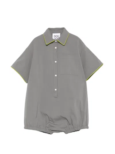 Douuod Kids' Buttoned Dungaree In Gray