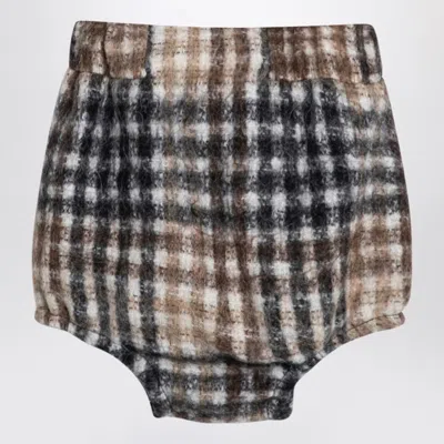 Douuod Camilla Hazel-coloured Checked Shorts In Brown