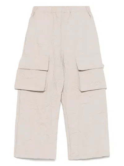 Douuod Kids' Cargo Con Effetto Increspato In Beige