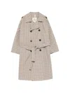 Douuod Check-pattern Buttoned Jacket In Brown