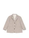 Douuod Checked Single-breasted Blazer In Neutral
