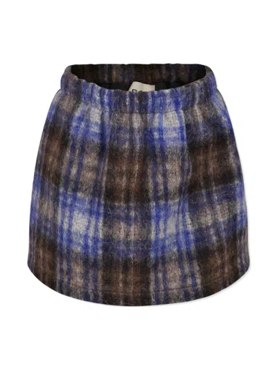 Douuod Checked Skirt In 褐色