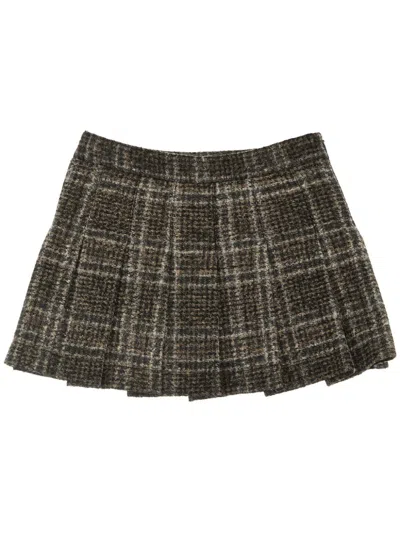 Douuod Kids' Checked Skirt In Green